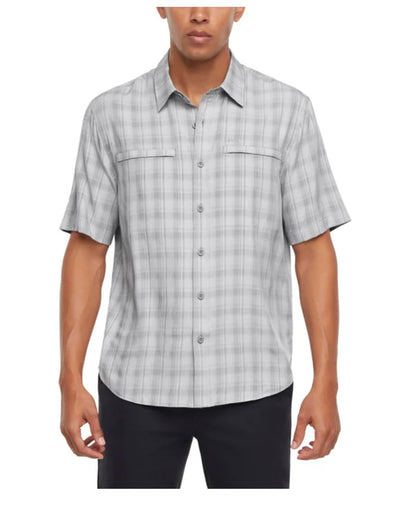 Orvis Men's UPF 30+ Quick Dry Moisture Wicking Button Up Short Sleeve Woven Tech Shirt with Pockets (US, Alpha, Medium, Regular, Regular, Gray)