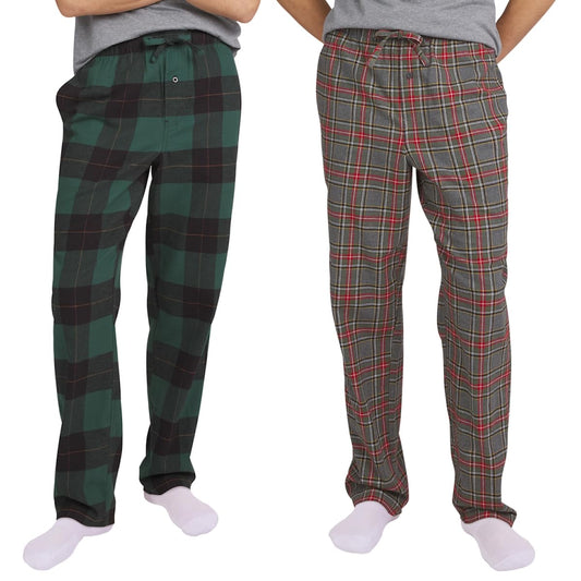Eddie Bauer Men's 2 Pack Flannel Lounge Pajama Pants (Green, Medium)