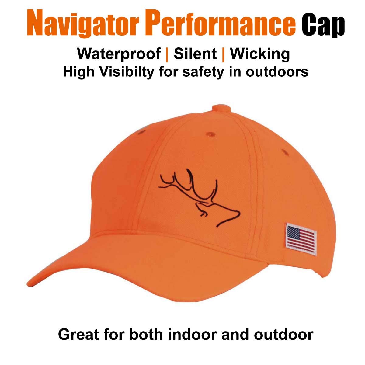 EDTREK High Performance Hat for Hunter and Angler - Waterproof Hunting Cap, Fishing Cap, Outdoor Cap (Hunter Safety Blaze Orange)