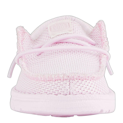 HEYDUDE Unisex Toddler Wally Funk Mono Slip On Shoe, Light Pink Size 7 | Lightweight Textile Loafer with Elastic Laces & Foam Insole