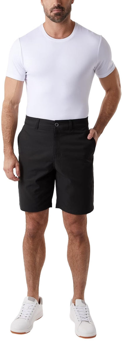 32 Degrees Cool Men's Stretch Canvas Chino Short (US, Waist, 40, Regular, Black, 40)