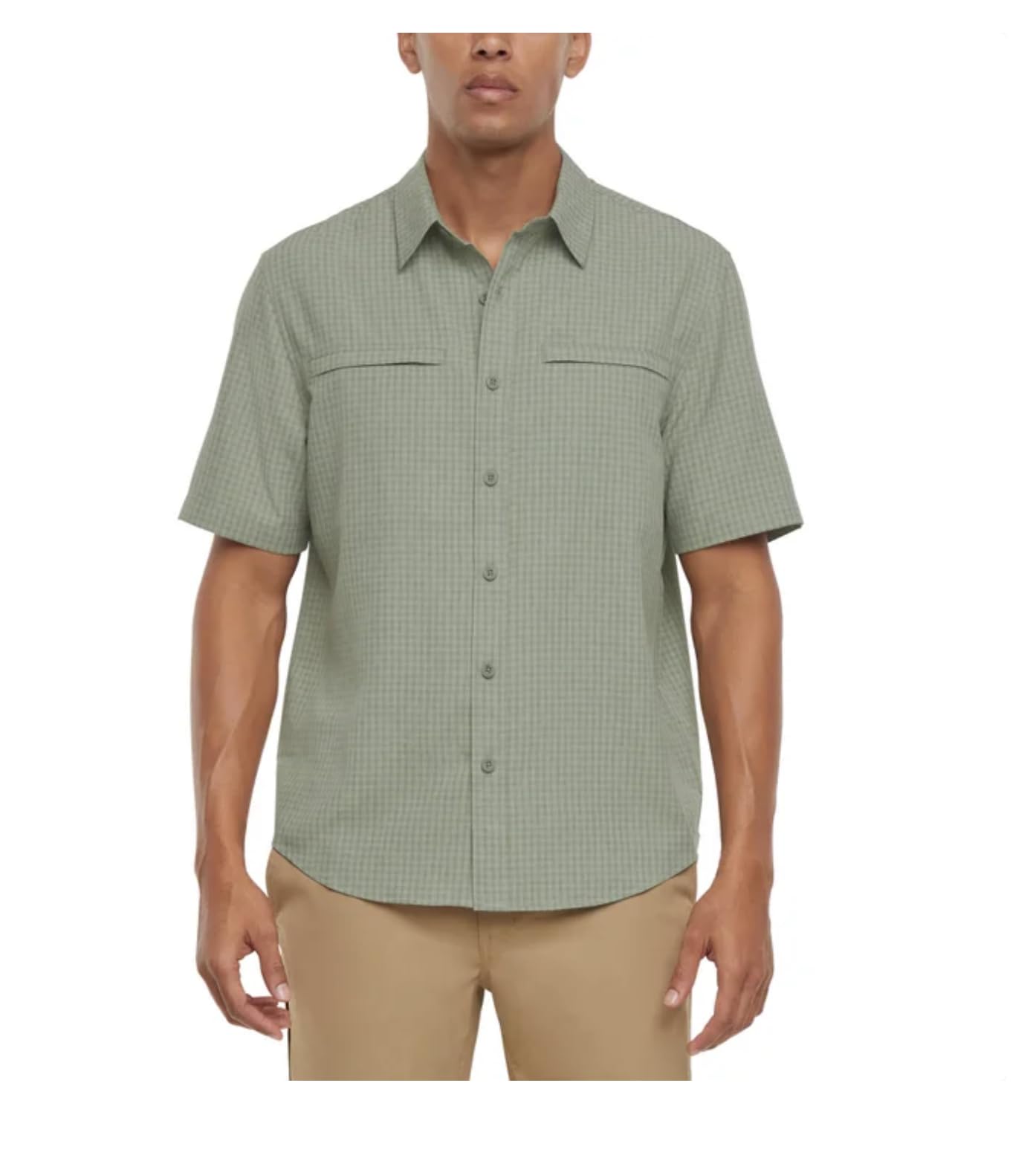 Orvis Men's UPF 30+ Quick Dry Moisture Wicking Button Up Short Sleeve Woven Tech Shirt with Pockets (US, Alpha, X-Large, Regular, Regular, Green)