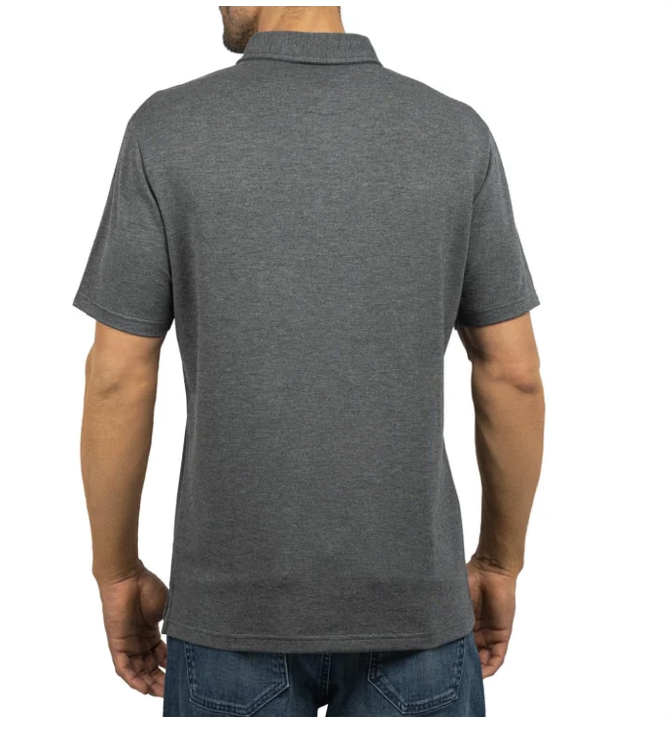 Jachs New York Men's Short Sleeve Classic Fit Polo Shirt (US, Alpha, Large, Regular, Regular, Gray)