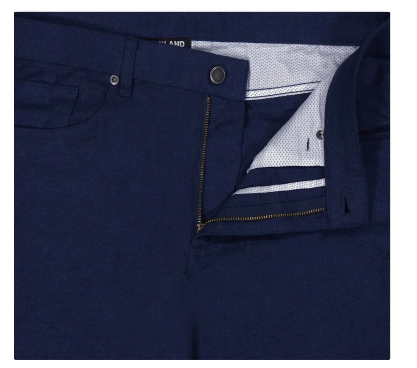 KIRKLAND Signature Men's Stretch Comfort Tapered Fit Brushed 5 Pocket Pant (US, Waist Inseam, 40, 32, Regular, Regular, Blue)