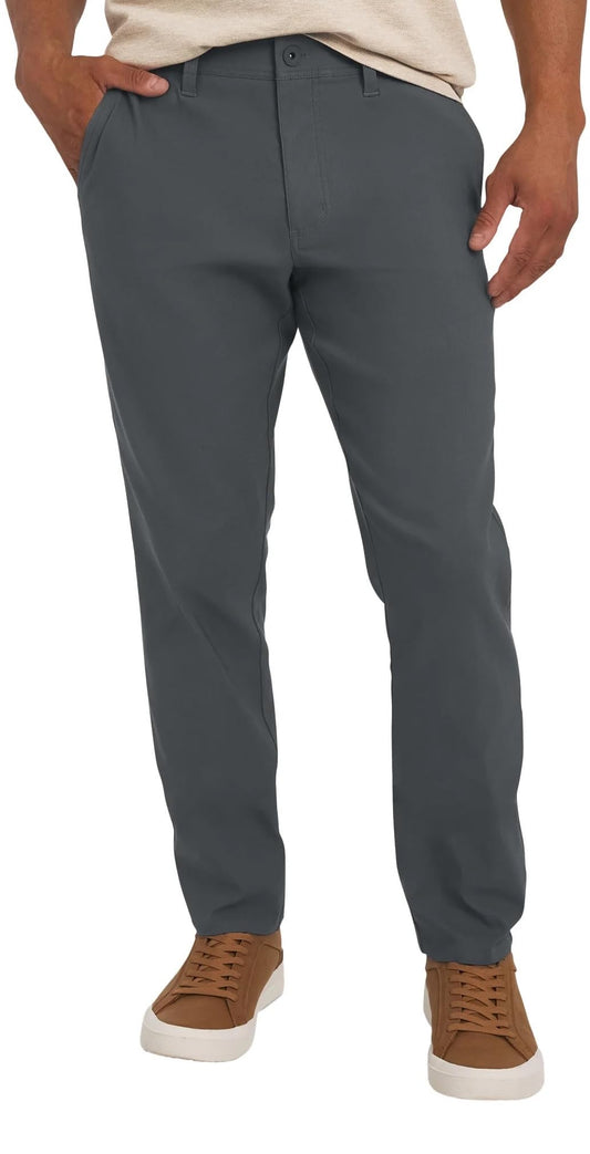 Weatherproof Vintage Men's Water Resistant Active Stretch Straight Fit Tech Pant (US, Waist Inseam, 32, 34, Regular, Regular, Gray)