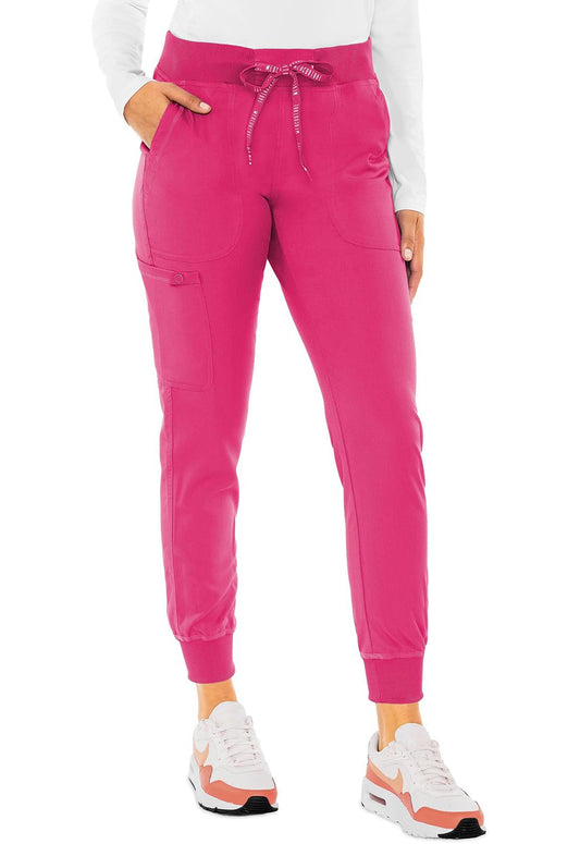 Med Couture Women's Scrub Jogger5 Pockets, Lightweight,  MC7710T, XL Tall, Pink