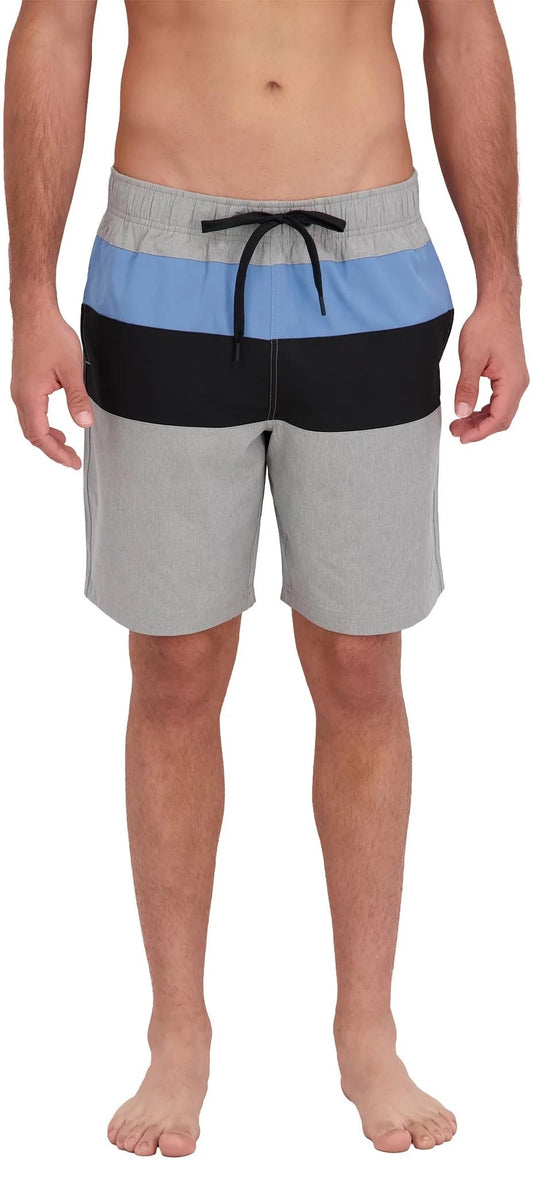 Nautica Mens Lightweight Quick Dry Swim Trunks (US, Alpha, XX-Large, Regular, Regular, Gray/Blue Colorblock)