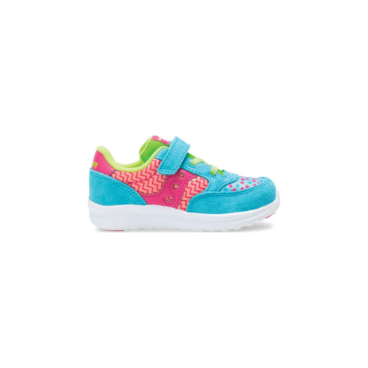 Saucony Girl's Baby Jazz Lite Sneaker, Turquoise/Multi Print, 4 XW US Little Kid