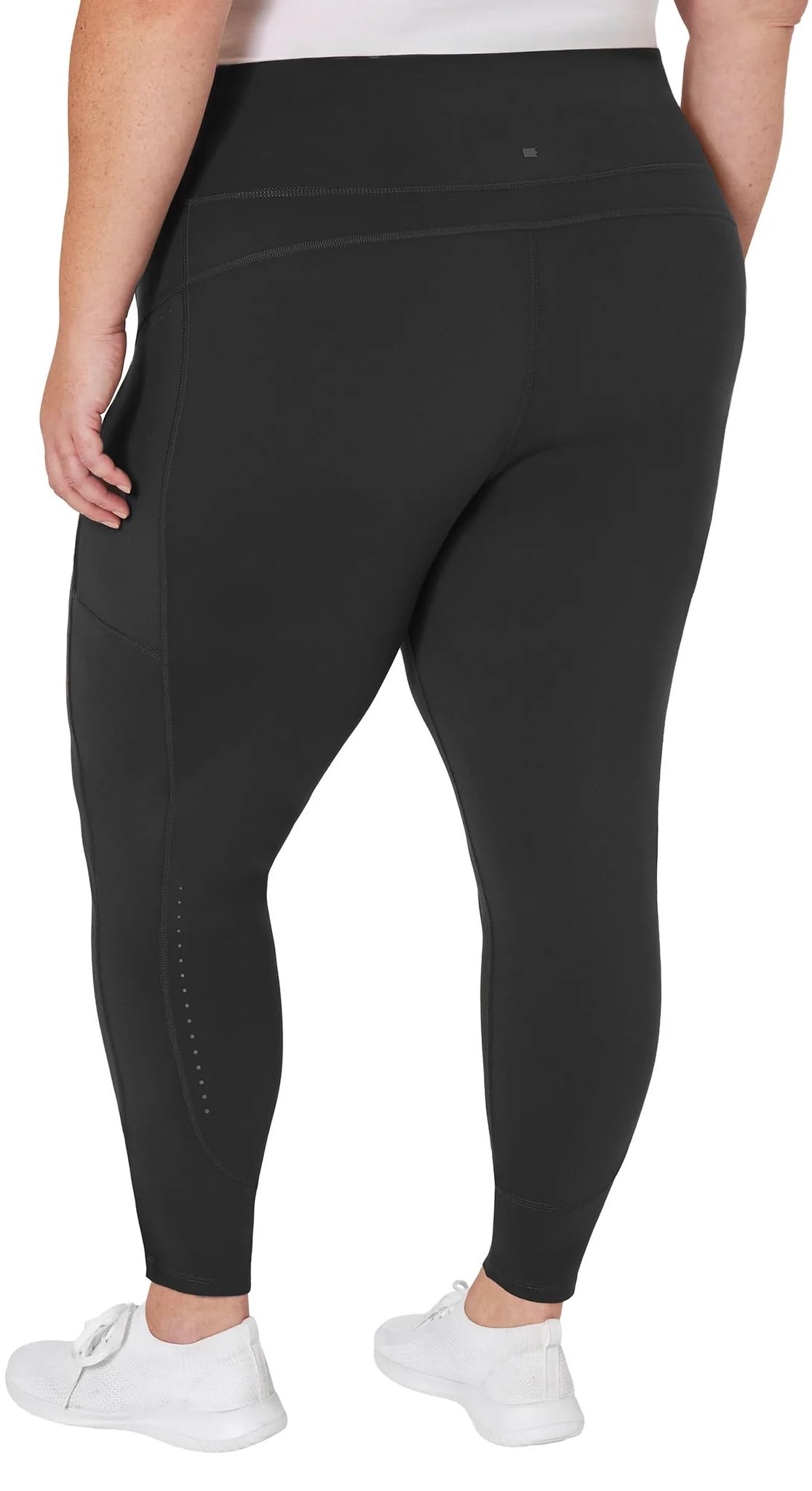 Mondetta World Outfitter Women's Moisture Wicking Cropped Legging Pant with Side Zip Pockets (US, Alpha, X-Large, Regular, Regular, Black)