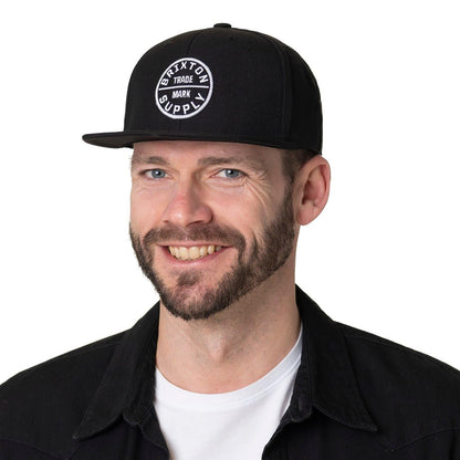 Brixton Men's Oath III Baseball Cap Black/Copper – Snapback Closure