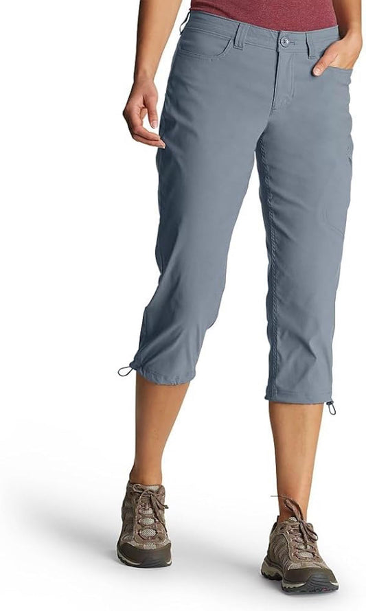 Eddie Bauer Women's Rainier Tech Capri Pant (US, 6, Regular, Regular, Gray)