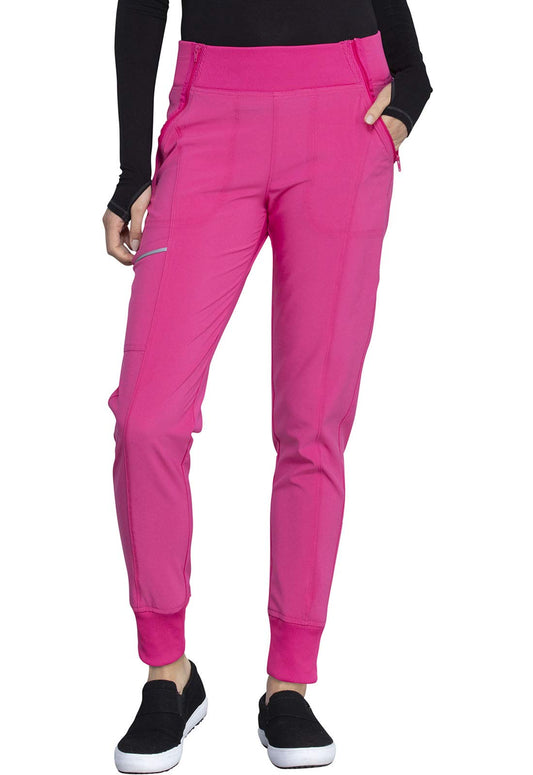 Infinity Cherokee Jogger Nurse Scrub Pant for Women Mid-Rise Cargo Pocket with Moisture Wicking Technology CK110A, XS, Carmine Pink