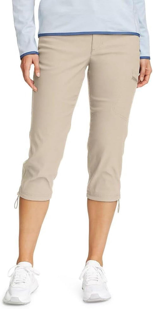 Eddie Bauer Women's Rainier Tech Capri Pant (US, Numeric, 10, Regular, Tan)