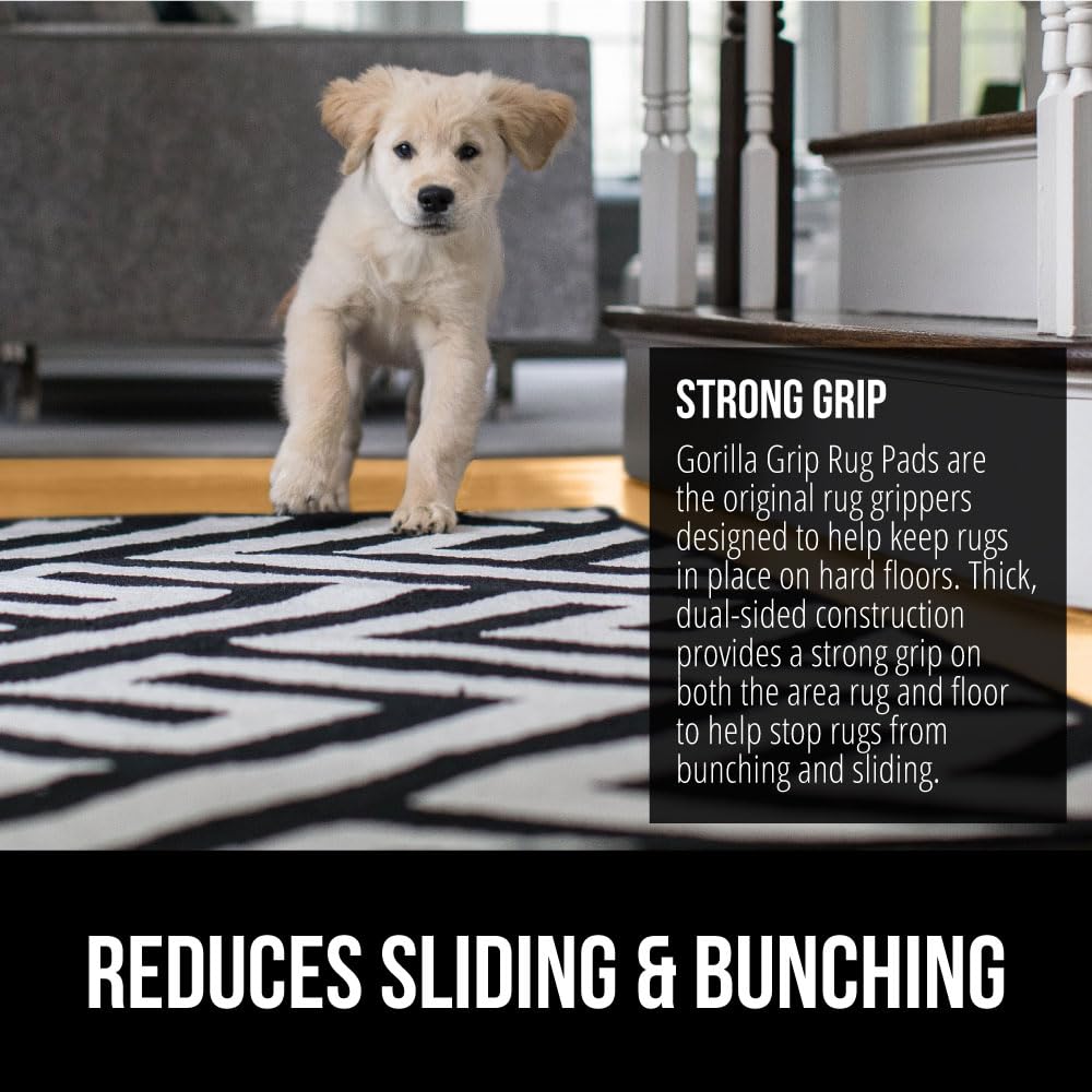 The Original Gorilla Grip Extra Strong Rug Pad Gripper, 8 FT Round, Grips Keep Area Rugs in Place, Thick Slip and Skid Resistant Pads for Hard Floors Under Carpet Mat Cushion and Hardwood Protection