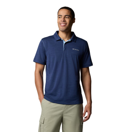 Columbia Mens Sage Peak Knit Polo, Dark Mountain Heather, Small