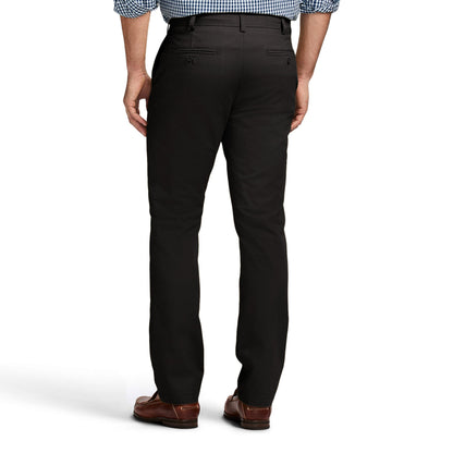 IZOD Men's American Chino Flat-Front Straight-Fit Pants, Black, 38W x 32L