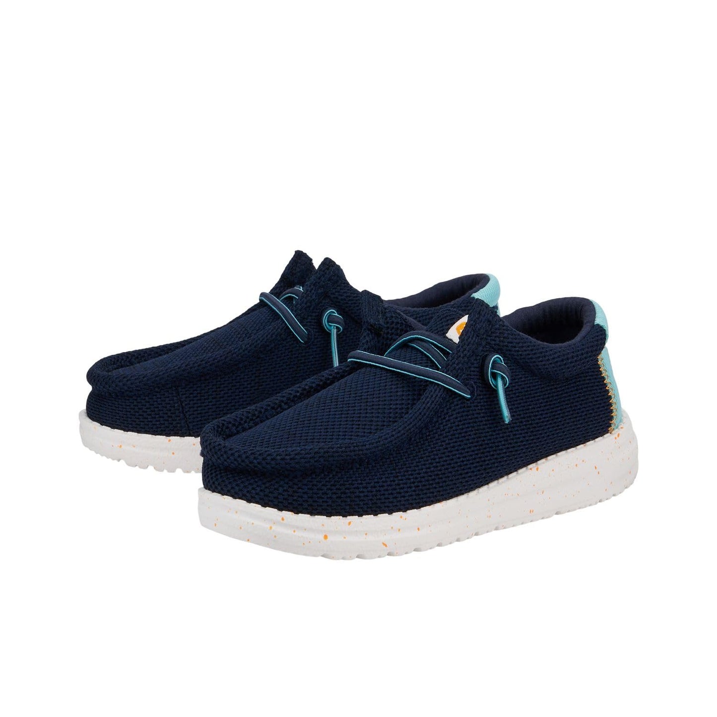 HEYDUDE Boy's Wally Heathered Mesh (Little Kid/Big Kid) Navy 5 Big Kid M