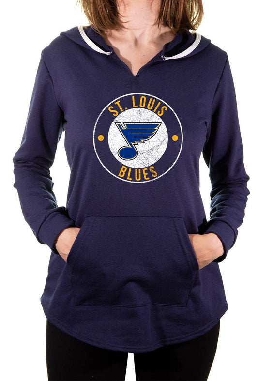 NHL Ladies Official Team Logo French Terry Cover Up Fashion Hoodie Small, St.Louis Blues