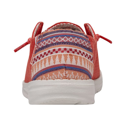 HEYDUDE Women's Wendy Aztec Red Size 11 | Women’s Shoes | Women’s Lace Up Loafers | Comfortable & Light-Weight