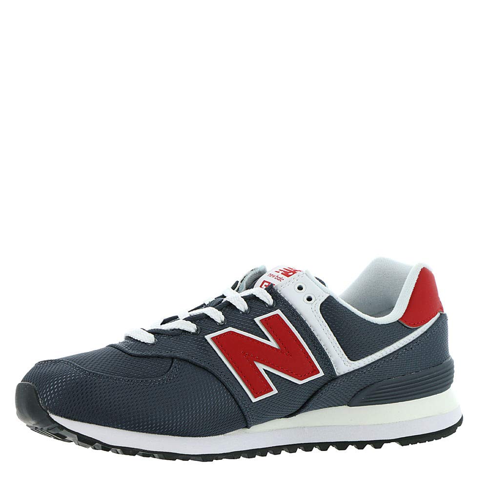 New Balance Men's 574 V2 Sneaker, Thunder/Team Red, 4.5 Wide