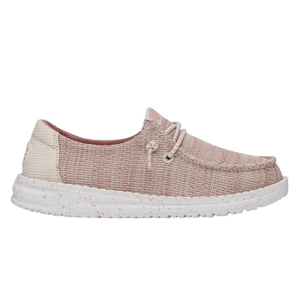 HEYDUDE Wendy Sport Mesh Loafers for Kids Girls Textile Upper Two-Eyelet Lace Closure Slip-on Style