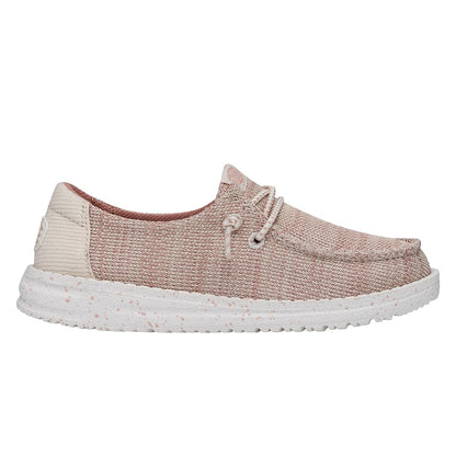 HEYDUDE Wendy Sport Mesh Loafers for Kids Girls Textile Upper Two-Eyelet Lace Closure Slip-on Style