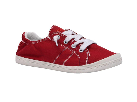 Dunes Sport Women's Reesa Canvas Sneaker, Red, 9.5
