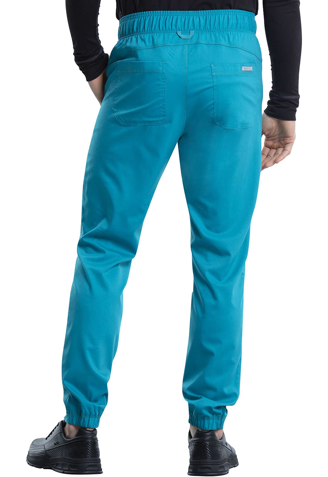 Cherokee Men Scrubs Pant Natural Rise Jogger with Zip Cargo Pocket WW012T, L Tall, Teal Blue