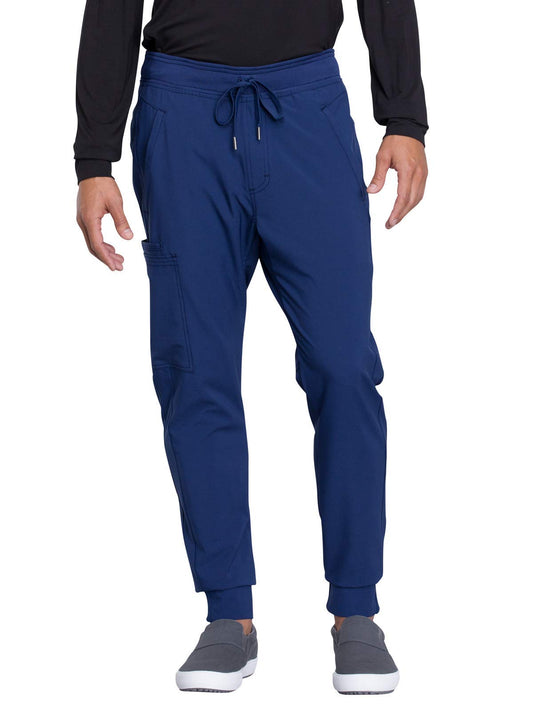 Infinity Cherokee Men's Jogger Pants with Drawstring Waist Mid Rise 5 Pockets Bottoms CK004A, S, Navy