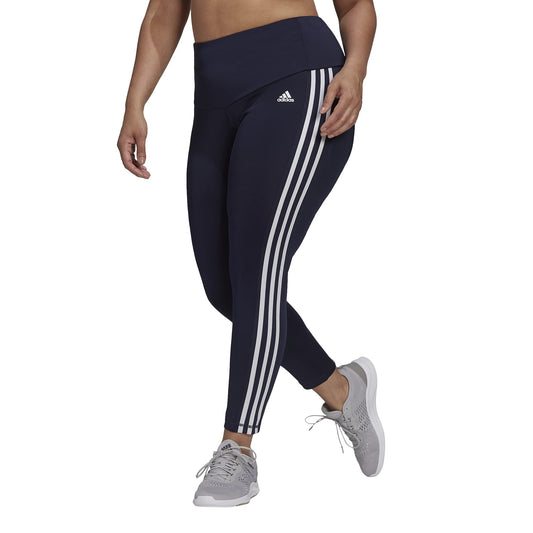 adidas Women's Designed 2 Move High-Rise 3-Stripes 7/8 Sport Tights Ink/White, L