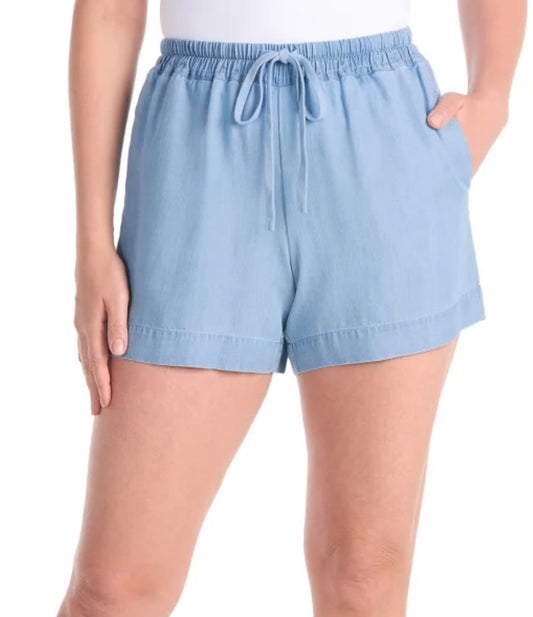Hilary Radley Women's Pull-On Tencel Short with Pockets (US, Alpha, XX-Large, Regular, Regular, Light Blue (Light Denim))