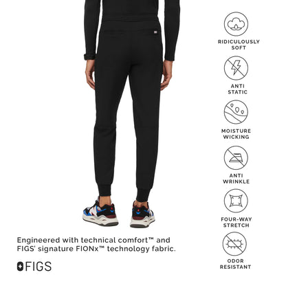FIGS Tansen Jogger Scrub Pants for Men - Black, Short M