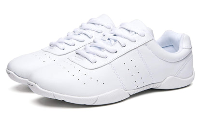 Lnafan Women’s Girls’ Lace-Up Gym Sport Aerobics Cheerleading Dance Shoes Training Sneakers White Size 7.5M