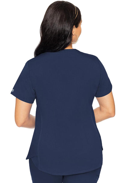 Med Couture Touch V-Neck Scrub Top for Women with 4 Pockets 3XL Navy