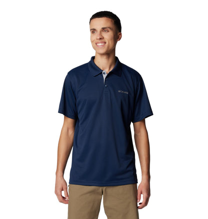 Columbia Mens Utilizer Short Sleeve Polo, Collegiate Navy, Small