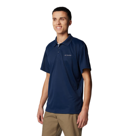 Columbia Mens Utilizer Short Sleeve Polo, Collegiate Navy, Small