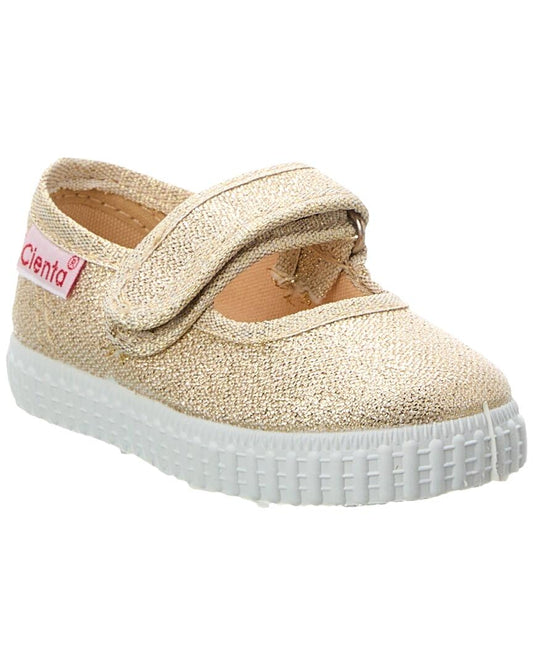 Cienta Kids Shoes – Ideal for Toddlers & Little Kids – Hook & Loop Strap Closure – Textile Lining – Rubber Outsole (Infant/Toddler/Little Kid/Big Kid) White Gold 36 (US 4.5 Big Kid) M