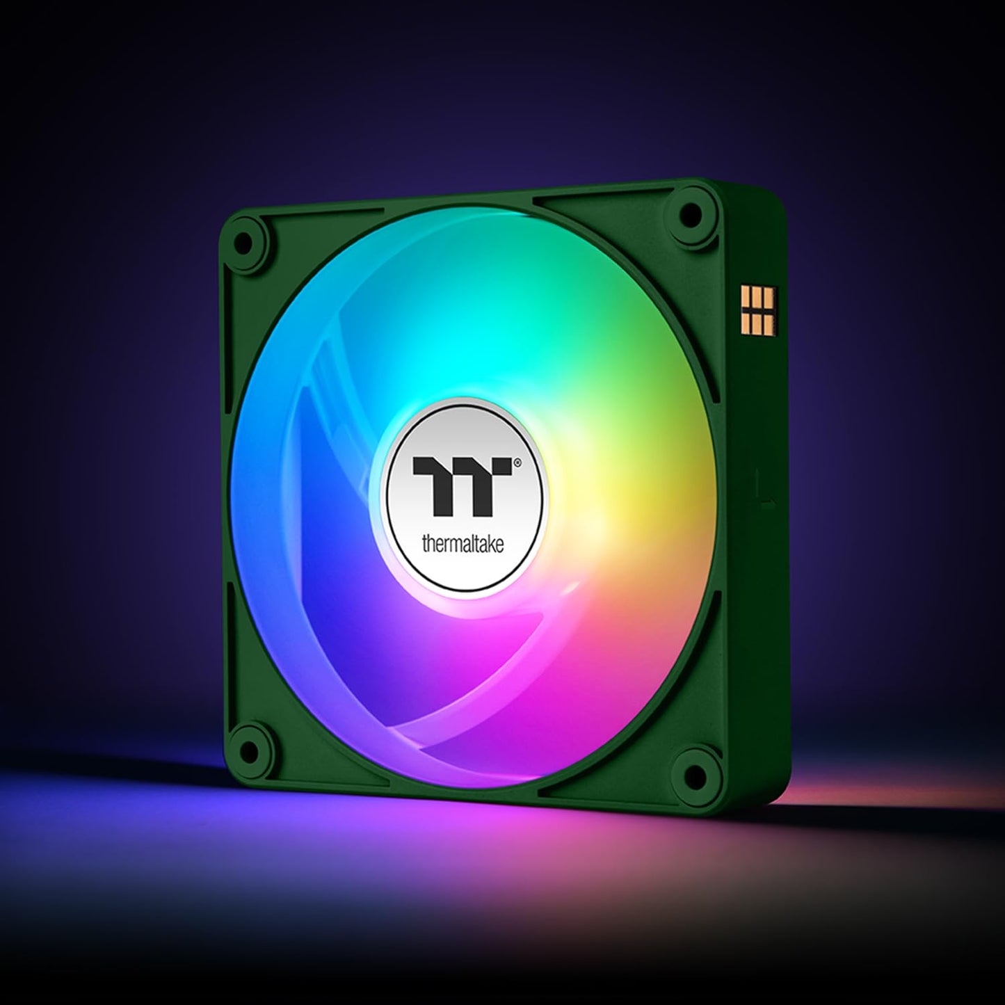 Thermaltake CT140 EX Reverse ARGB Sync PC Cooling Fan 3 Pack, 500~1800 RPM, 5V Mobo Sync, 16.8 Million Colors 9 LEDs, MagForce 2.0 Connectors, Hydraulic Bearing, Racing Green, CL-F230-PL14RG-A