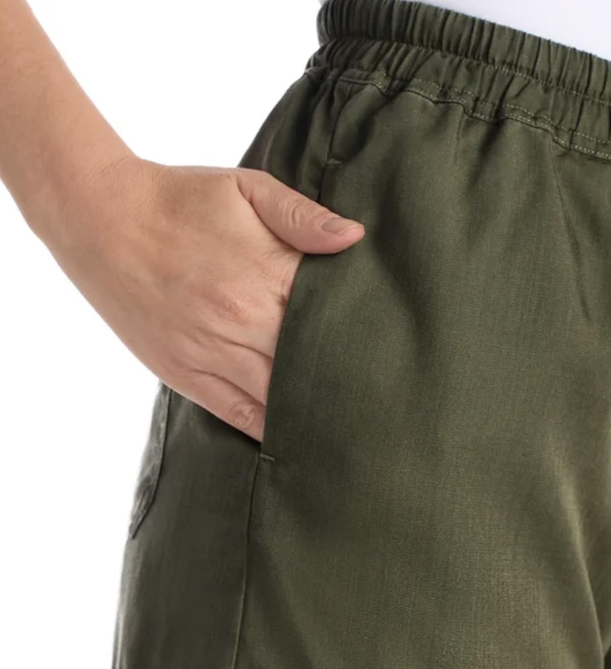 Hilary Radley Women's Pull-On Tencel Short with Pockets (US, Alpha, XX-Large, Regular, Regular, Green (Olive))