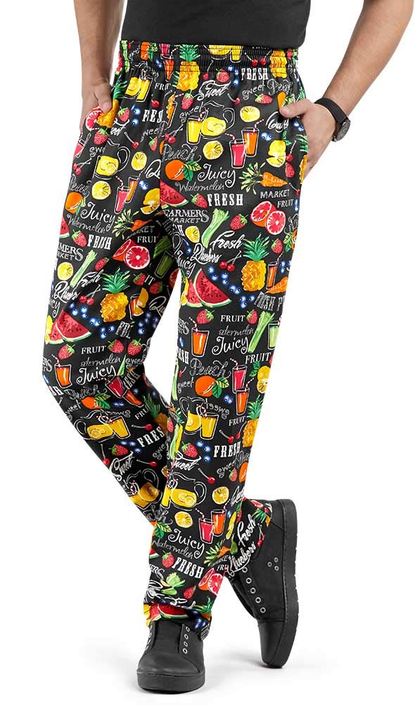 ChefUniforms.com Men's Farmers Market Print Baggy Chef Pant (XS)