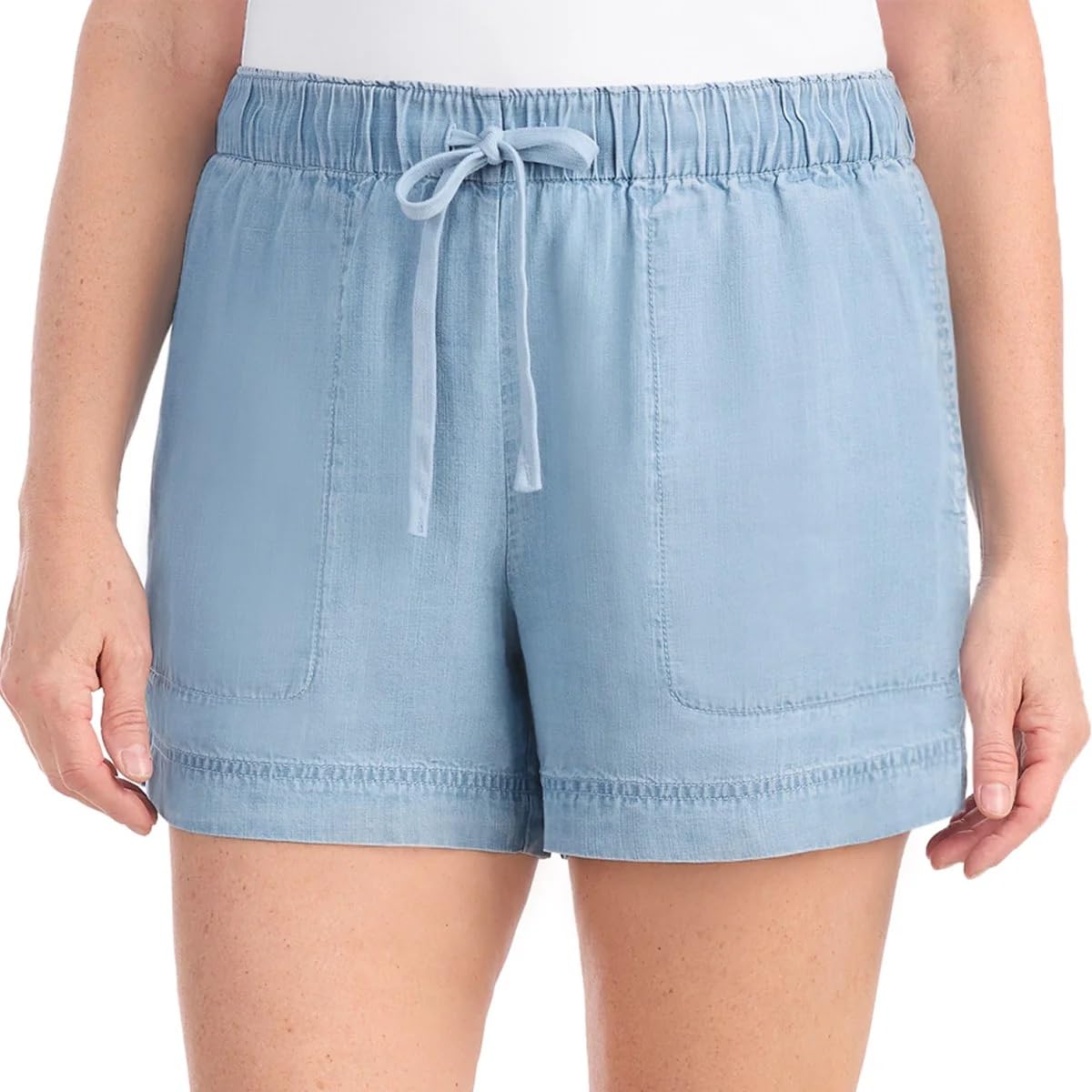 Hilary Radley Womens Lightweight Pull-on Tencel Short (US, Alpha, Large, Regular, Regular, Black)