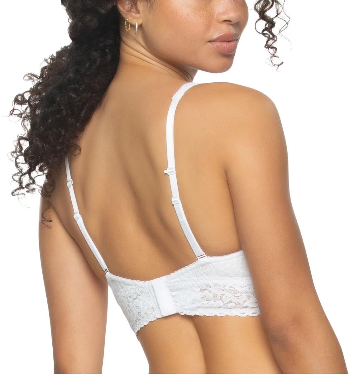 Felina Womens 2 Pack Lightweight Signature Stretch Lace Bralette (US, Alpha, Small, Regular, Regular, Black/White)