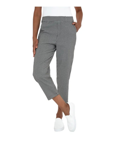 Mario Serrani Women's Slim Fit Pull On Capri Pant (US, Alpha, X-Large, Regular, Regular, Multi (Black/White Gingham))