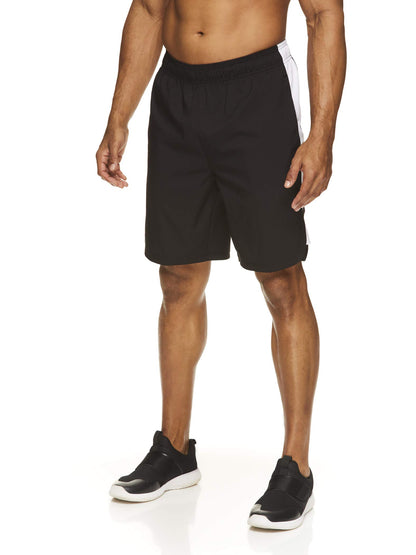 Reebok Men's Lightweight Workout Gym & Running Shorts w/Elastic Drawstring Waistband & Pockets - 9 Inch Inseam - Black/Stark White Mars Training, Small