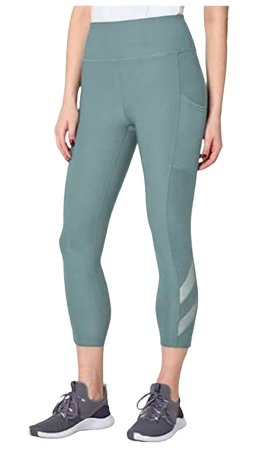 Mondetta Womens Midweight High Waisted Mesh Capri Legging (as1, Alpha, x_l, Regular, Regular, Trooper)