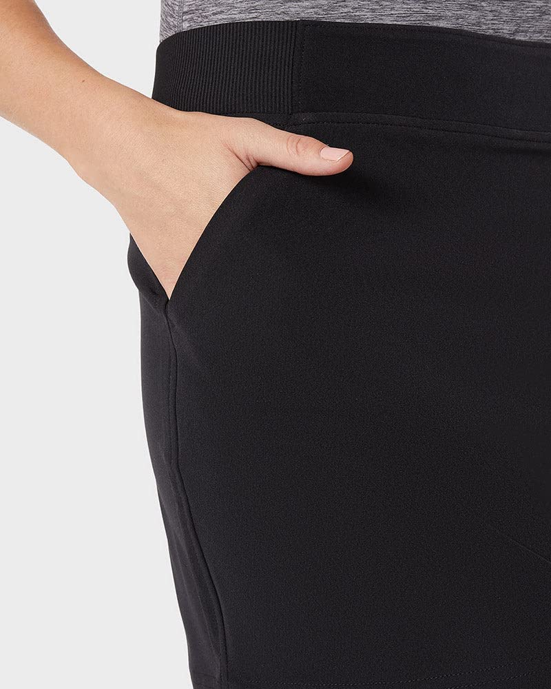 32 Degrees Cool Women's Stretch Woven Skort | Slip-On | Elastic Waistband | Office | Tennis | Golf, Black, Large