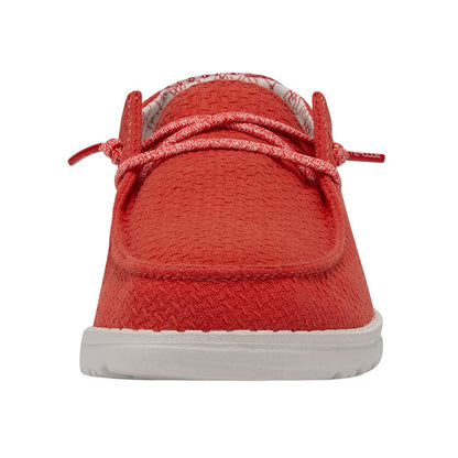 HEYDUDE Women's Wendy Aztec Red Size 11 | Women’s Shoes | Women’s Lace Up Loafers | Comfortable & Light-Weight