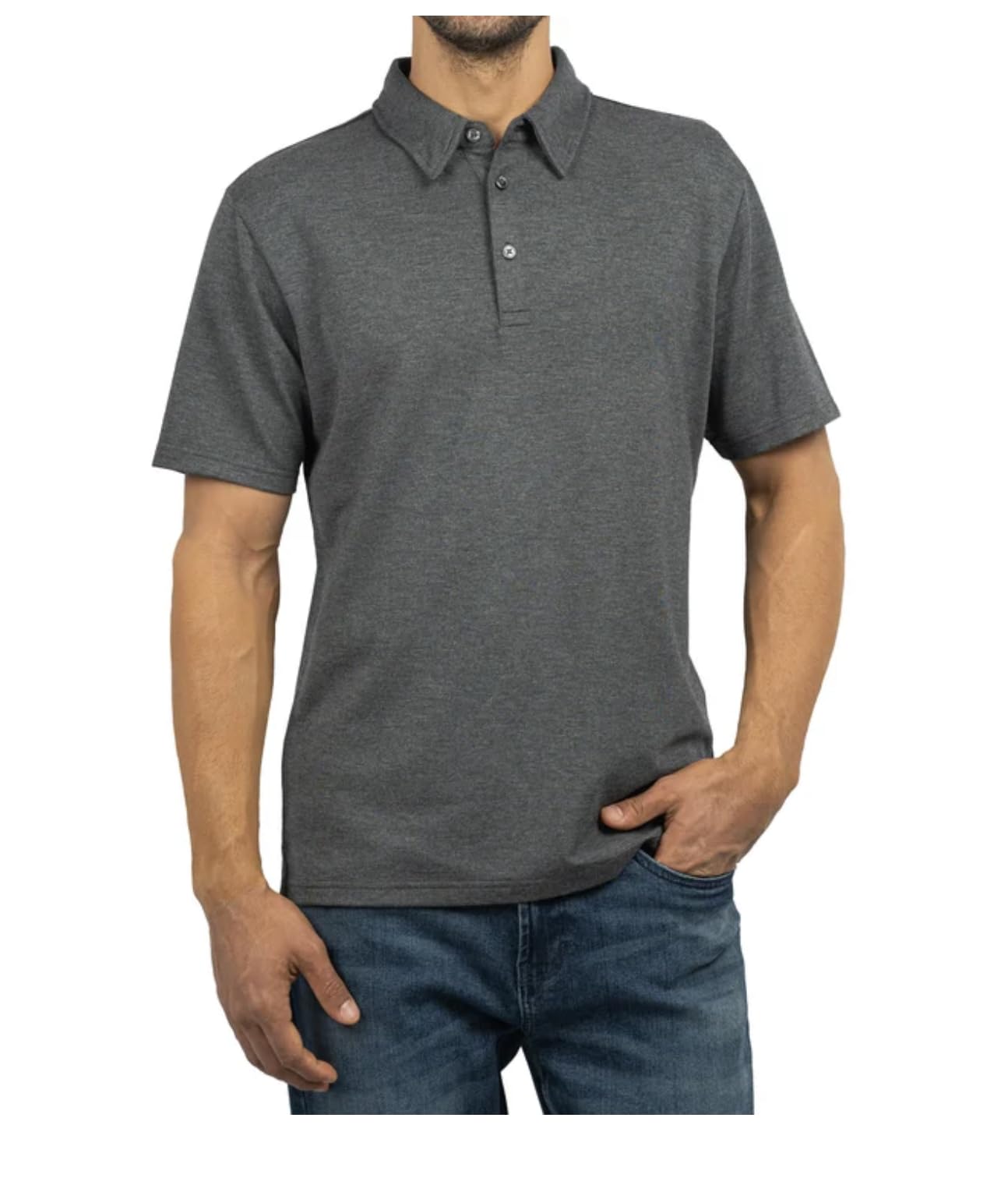 Jachs New York Men's Short Sleeve Classic Fit Polo Shirt (US, Alpha, Large, Regular, Regular, Gray)