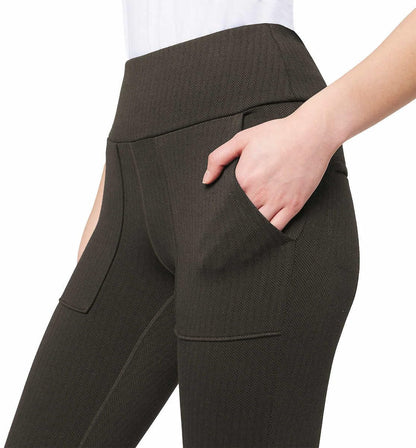Mondetta Womens Midweight High Rise Jacquard Knit Legging (US, Alpha, XX-Large, Regular, Regular, Chicory Coffee)