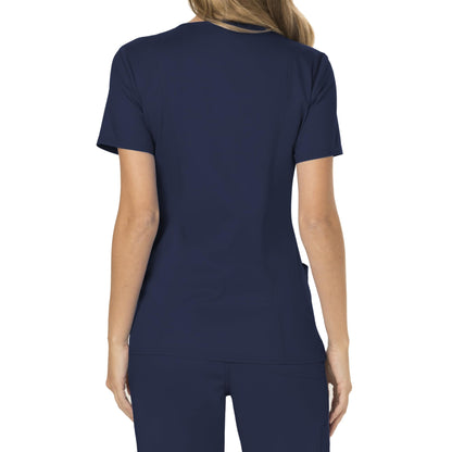 Cherokee Women Scrubs Top Workwear Revolution Mock Wrap WW610, S, Navy